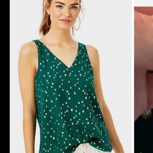 ❤️ LILLY PULITZER SILK TANK TOP W/ GOLD METALLIC DOTS, SMALL